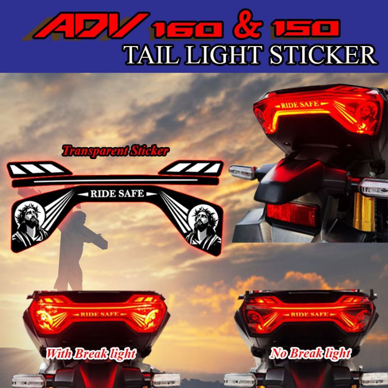 Transparent Decals For Honda ADV 150 AND ADV 160Design For Tail light ...
