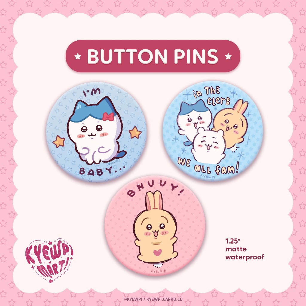 Chiikawa & Friends Assorted Button Pins by KYEWPI | Shopee Philippines