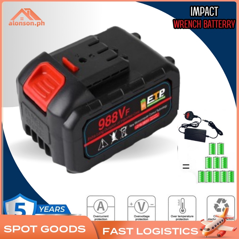 Impact Wrench Battery 988VF Lithium Battery For Wrench/Angle Grinder ...