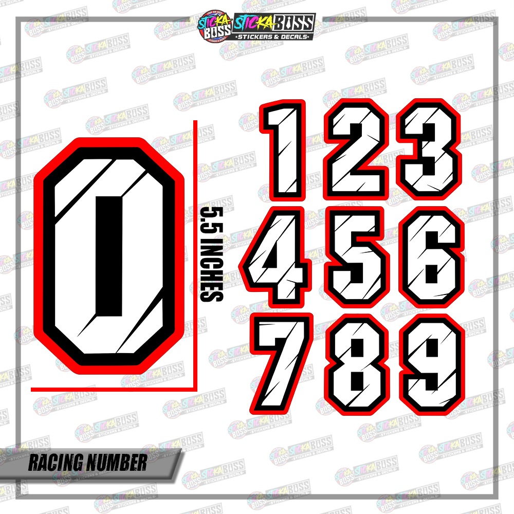 RACING NUMBERS STICKER | 01 DESIGN | 5.5 INCHES【PRINTED】 | Shopee ...
