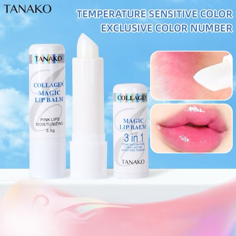 TANAKO Temperature changes lip color 3in1 Collagen Lip Balm ...