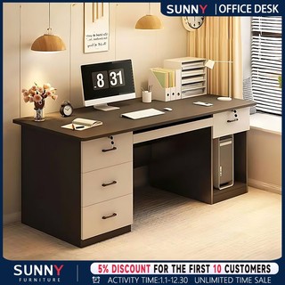 SUNNY Computer Table Office Table Black Study Table Modern Work Desk ...