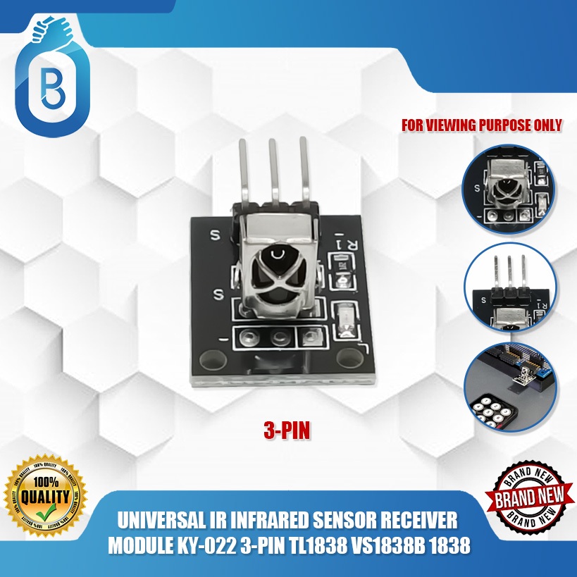 UNIVERSAL IR INFRARED SENSOR RECEIVER MODULE KY-022 3-PIN TL1838 ...