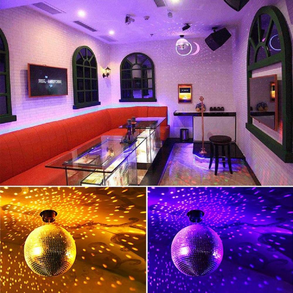 Mirror disco ball, stage lighting, rotating glass ball, large party ...