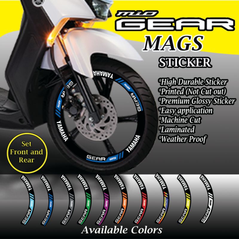 YAMAH MIO GEAR /GEARs Mags Sticker 1set Rear and front Accessories for ...