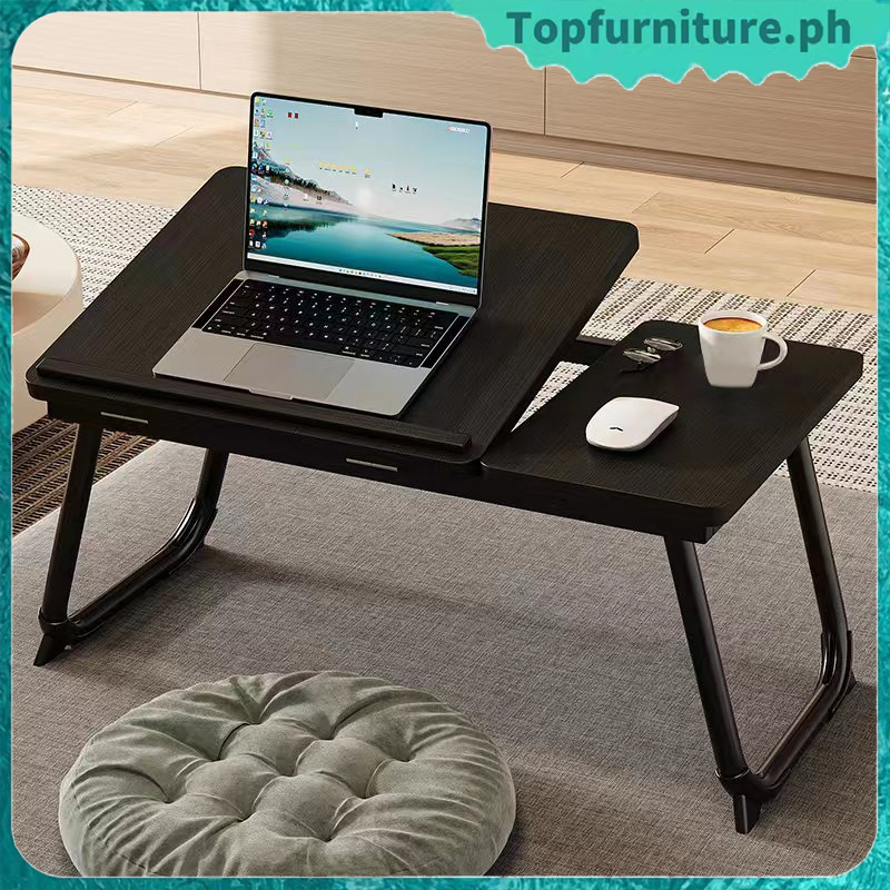 TOP - Black Foldable Lazy Table Portable Sofa Study Desk -5 Adjustable ...
