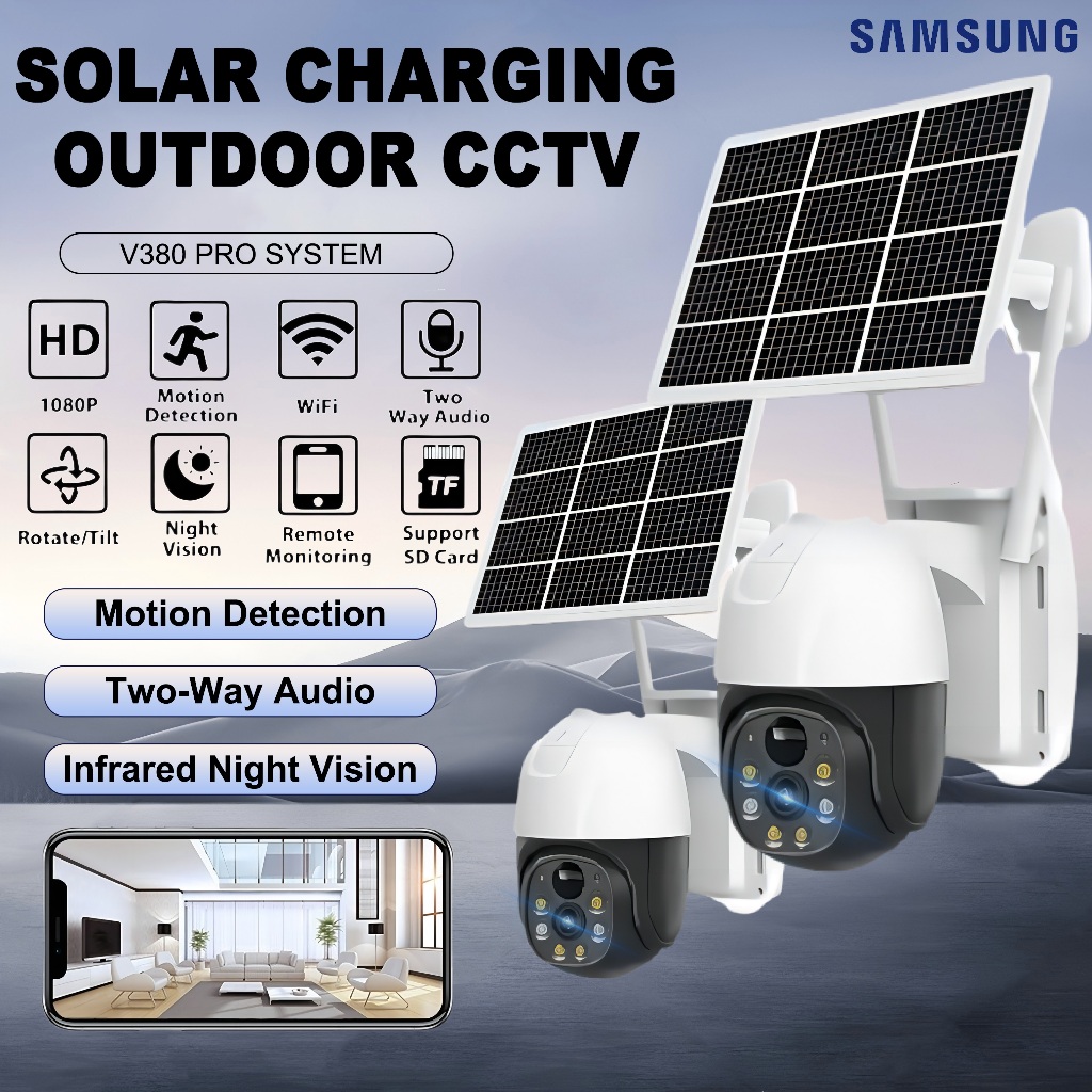 BUY 1 TAKE 1 V380 Pro 2K HD Solar CCTV Camera Outdoor With Wifi 360 ...