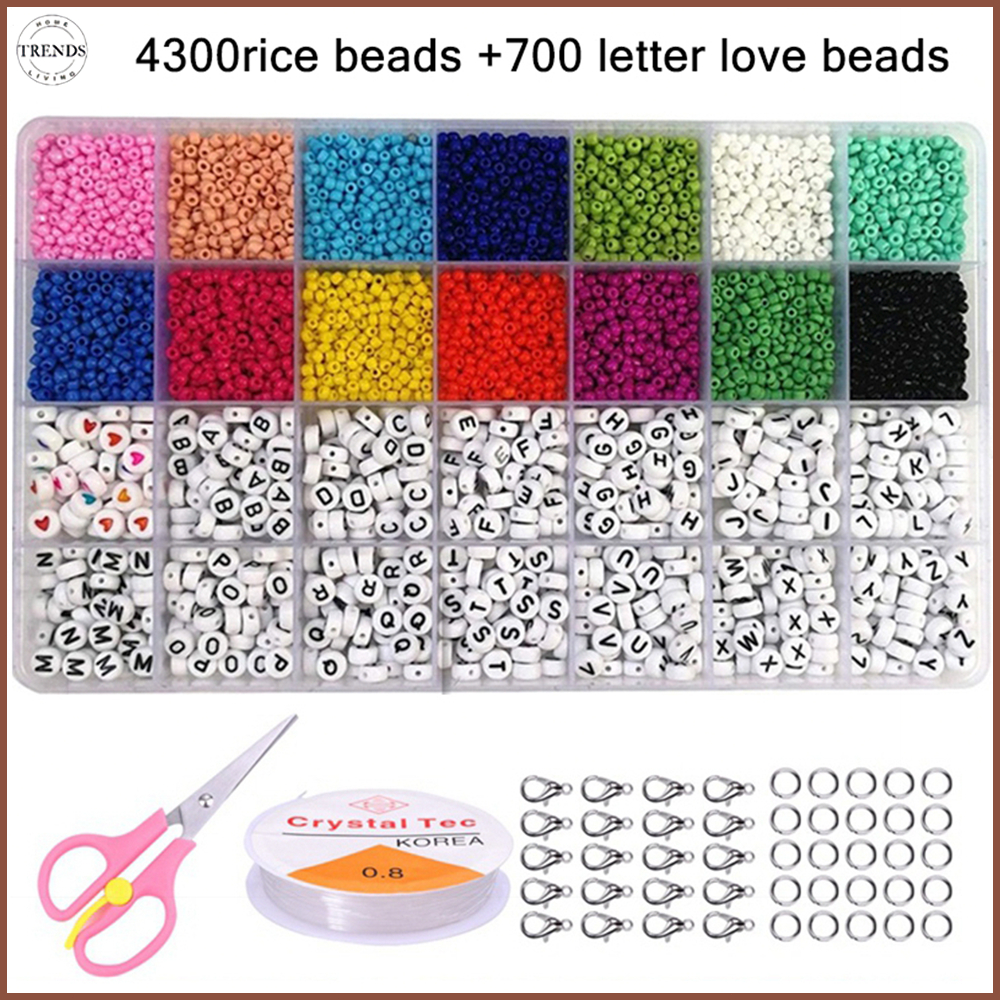 5000pcs Beads Kit with Lock Letter Beads and Heart Beads for Name ...