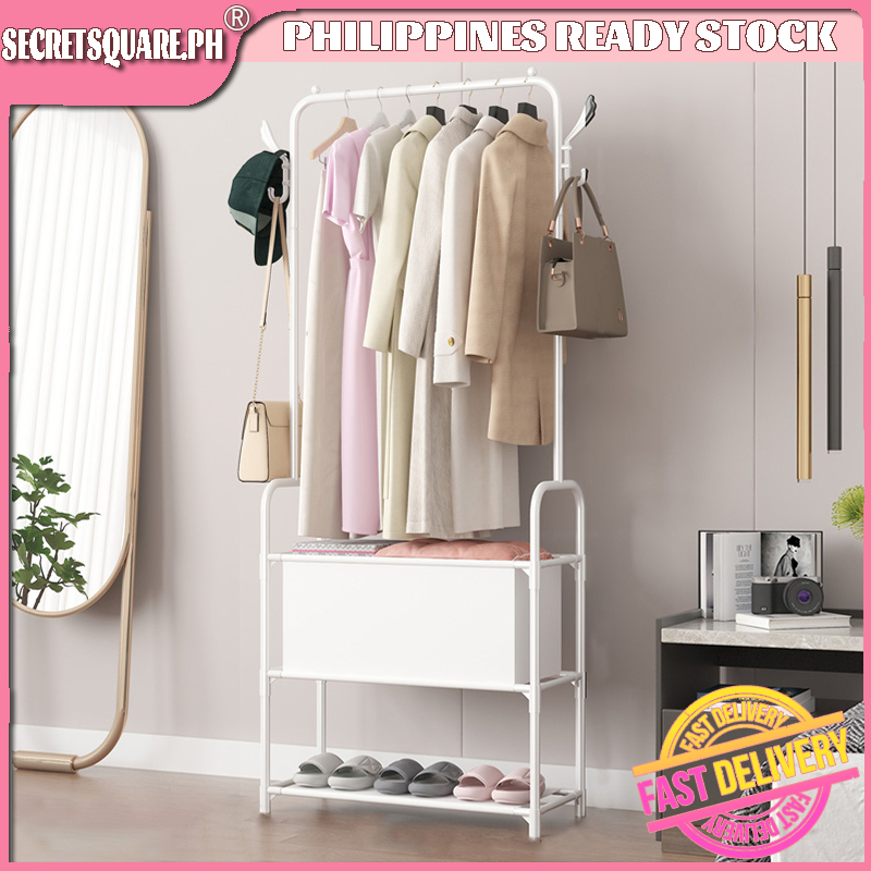 COD Simple Coat Rack Stand Clothes Drying Rack Integrated Shoe Hat ...