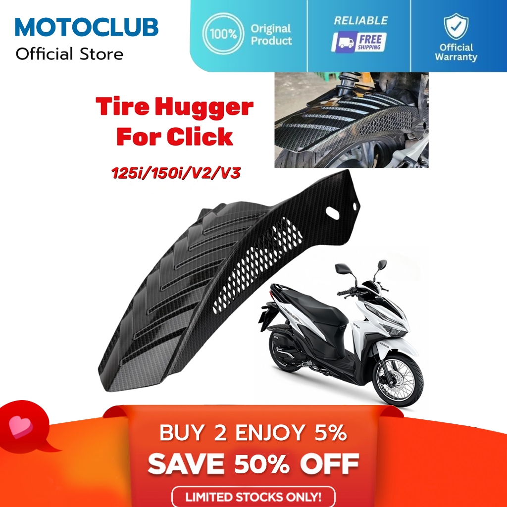 Rear Tire Hugger Mud Guard For Honda Click 125i 150i v2/v3 Black Carbon ...