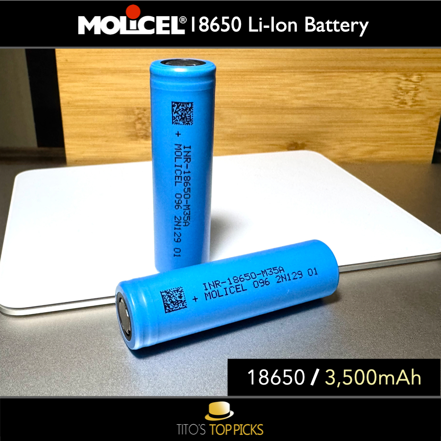 Molicel M35A 18650 Lithium Li-Ion Rechargeable Battery 3,500mAh, 10A ...
