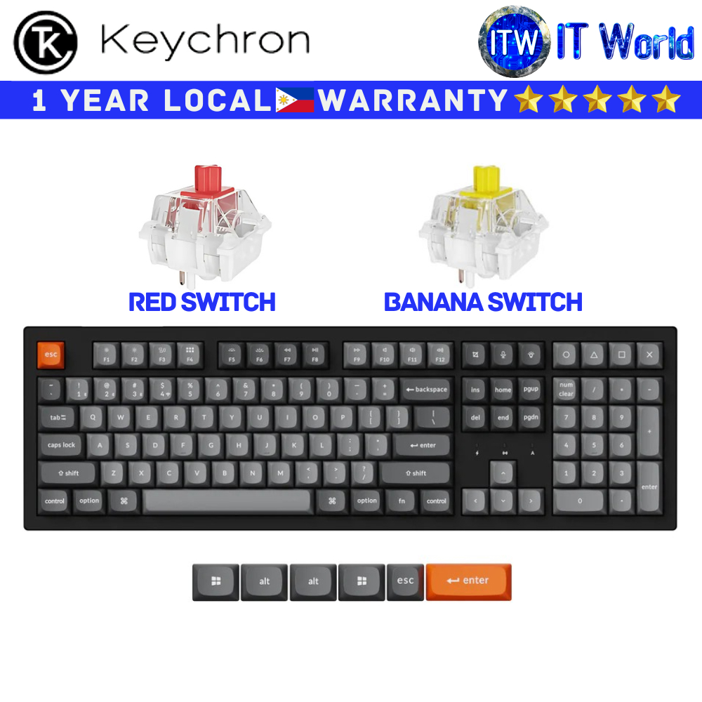 Keychron Wireless Mechanical Keyboard K10 Max QMK RGB Backlight (Red ...