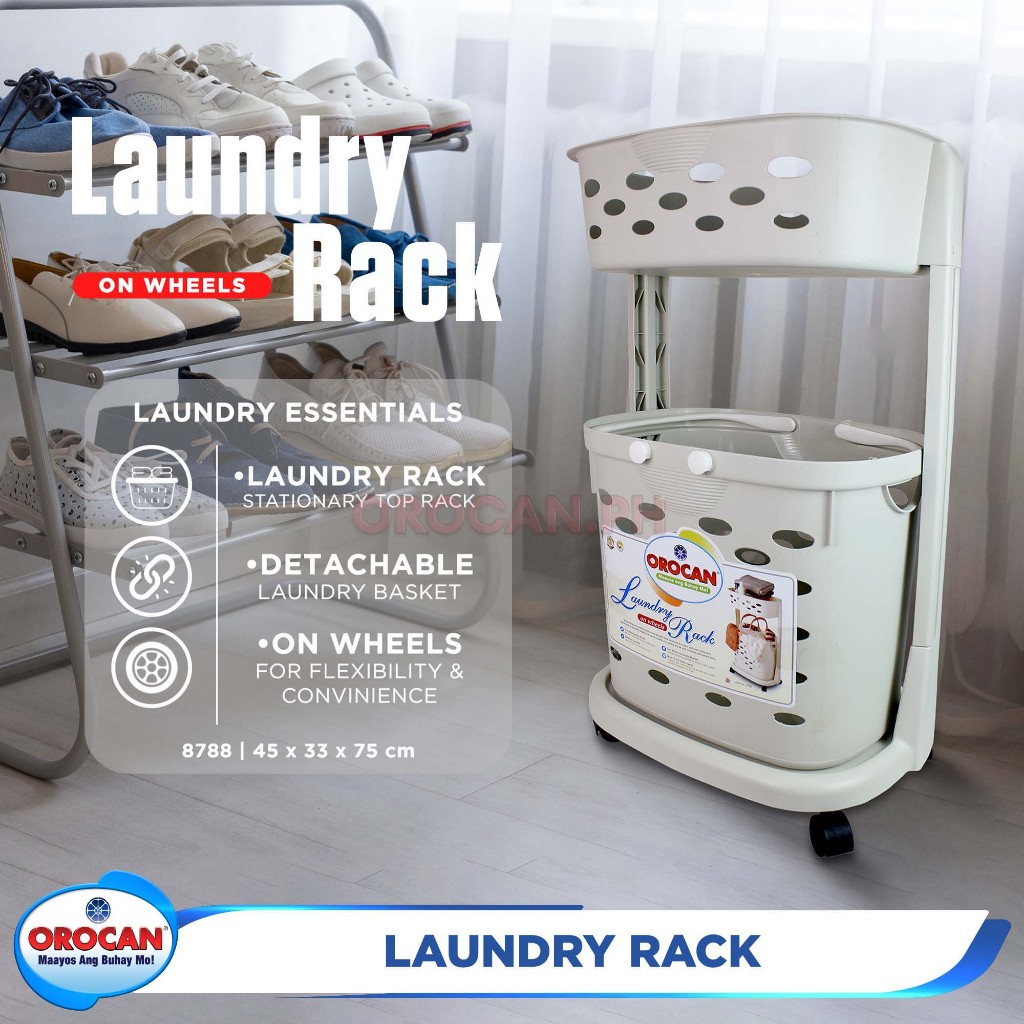 Orocan Laundry Rack with wheels Dirty Clothes Hamper Basket Labada ...