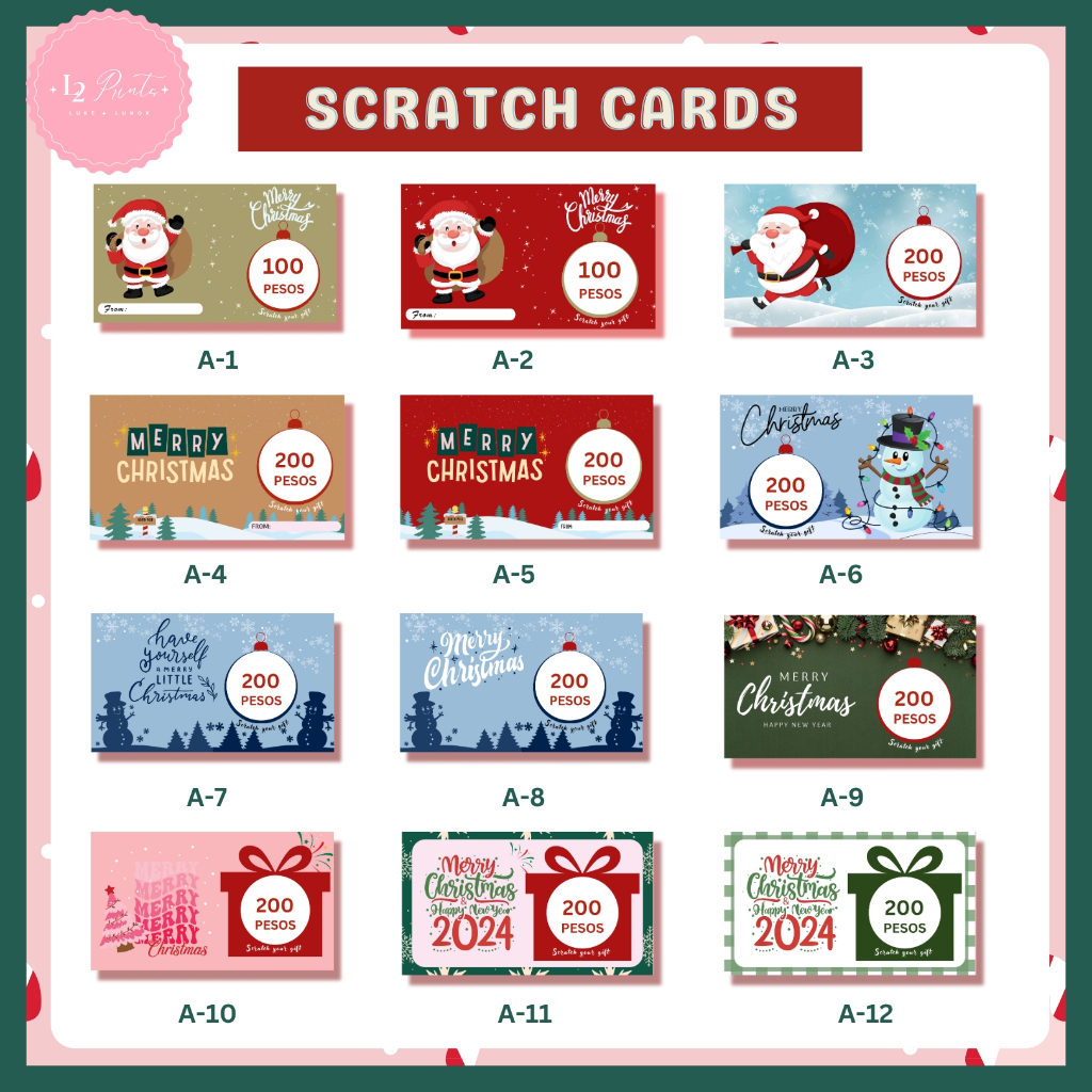 [PART 1] Scratch Cards for Christmas Holidays (230 GSM) 10 PCS PER ...