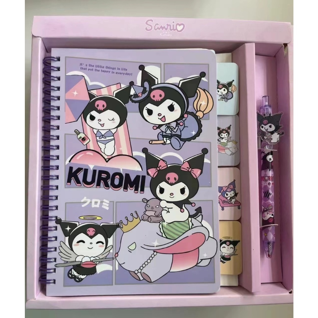 Timi Cute Sanrio Notebook Set With Box Cartoon Student Notepad Children ...