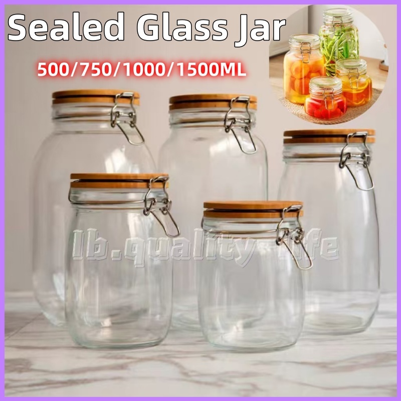 500-1500ML Airtight Glass Jar With Lid/Airtight Container Food Storage  Glass Jar Container