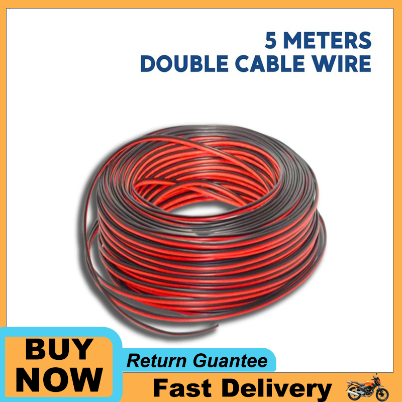 5 meter speaker double cable wire size gauge 22 barely motor motorcycle ...