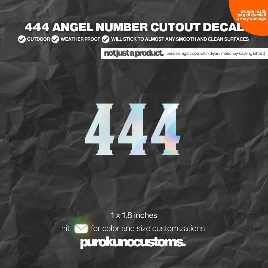 444 ANGEL NUMBER CUTOUT DECAL STICKER | Shopee Philippines