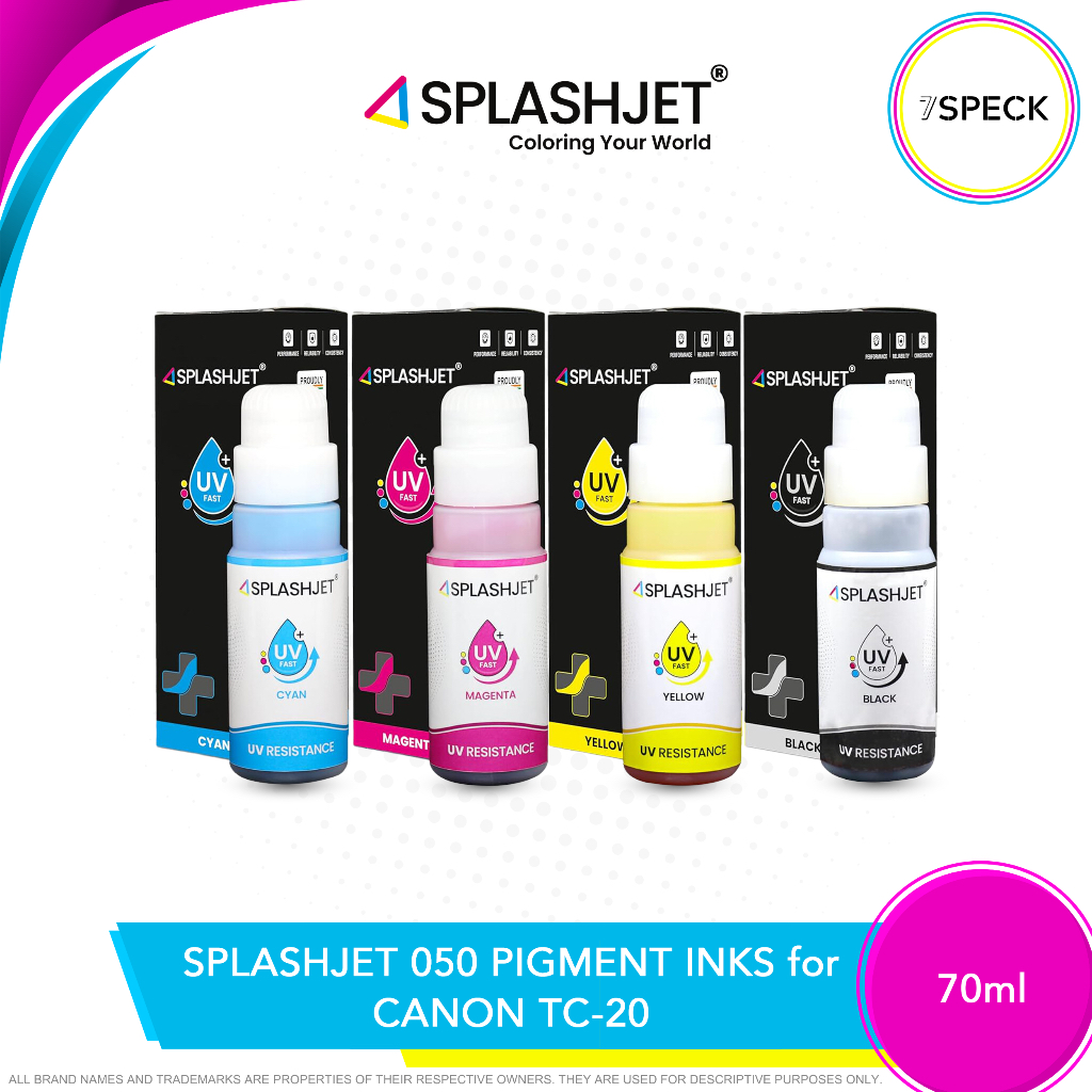 SPLASHJET 050 UV Plus Refill Pigment Ink for Canon TC-20 (70ml ...