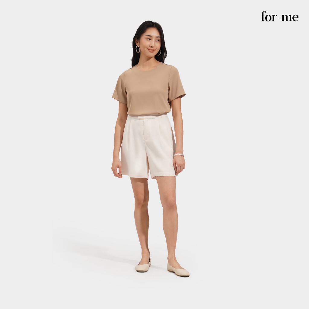 ForMe Bermuda Shorts For Women (Off White) | Shopee Philippines