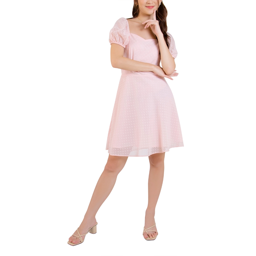 Sweethart Neck Short Bridemaid Dresses Peach main image 1