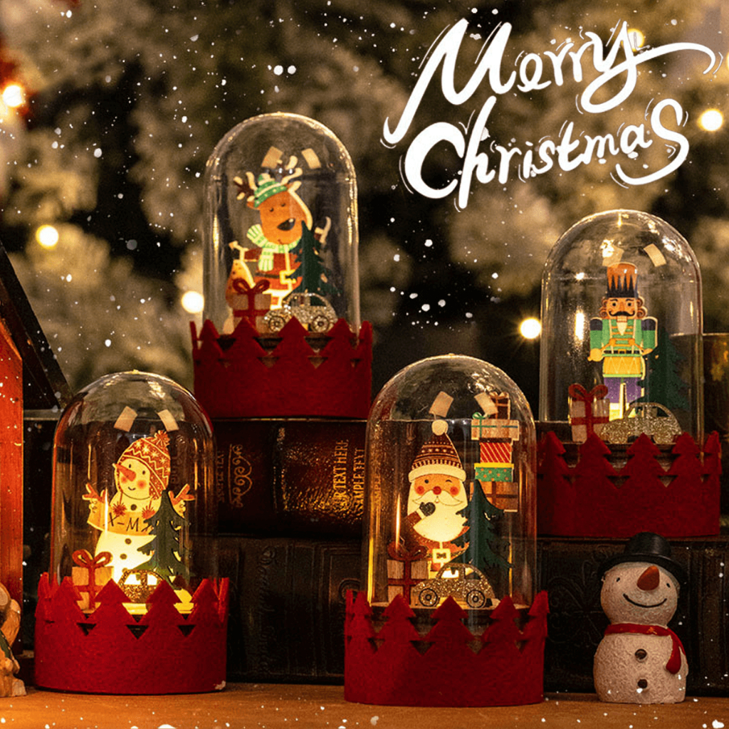 Christmas ornaments LED Snow Globes Lighted Battery Powered Snow Globes ...