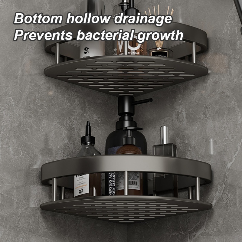 Wall mounted triangle storage rack bathroom organizer rack punch-free ...