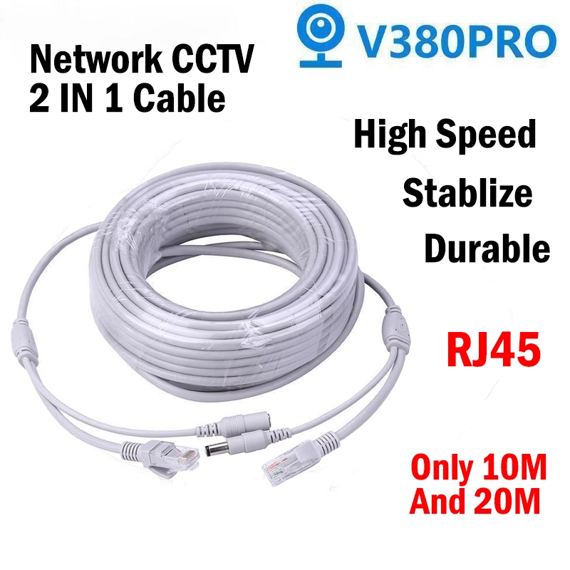 V380 Pro High Quality RJ45 Extension 20M Cable Ethernet IP Camera Video ...