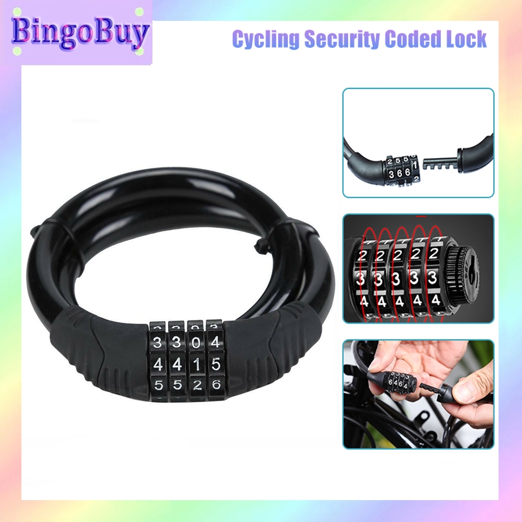 4 Digit Bike Password Lock Anti Theft Steel Combination Number Code ...
