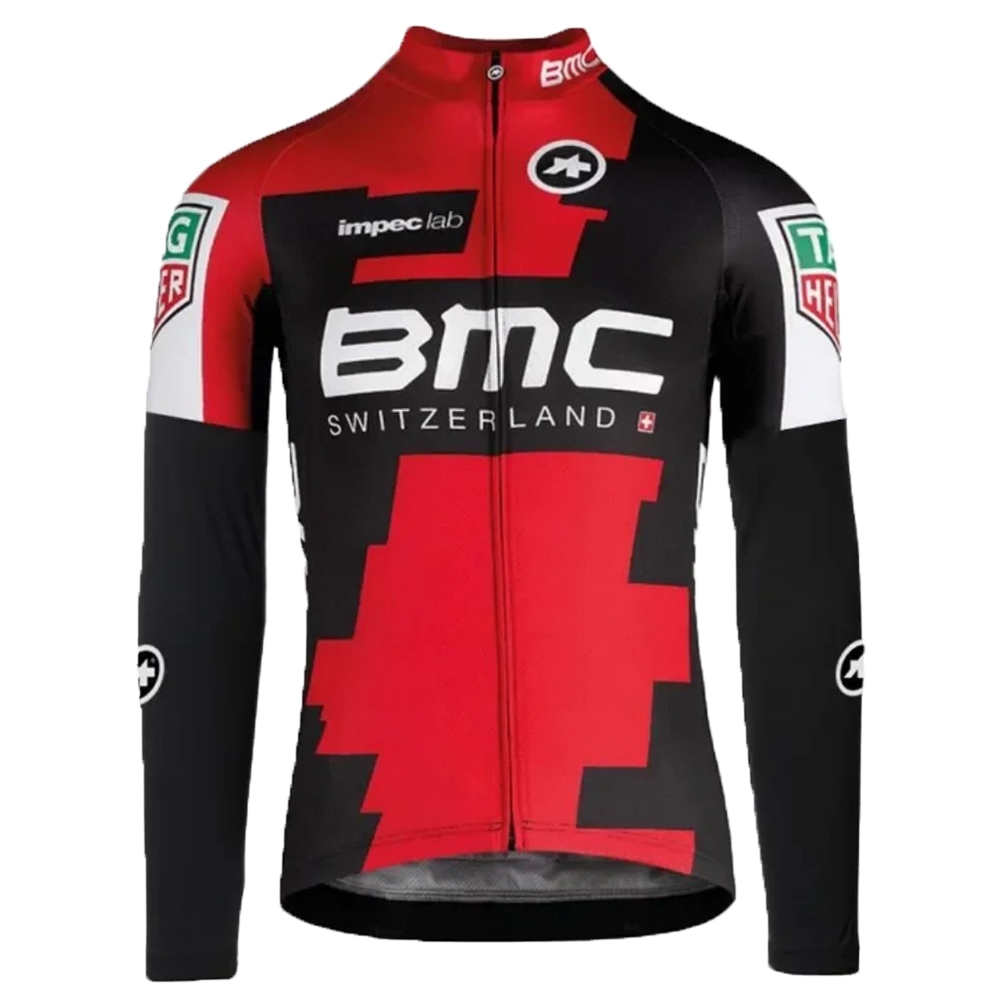 BMC Men Cycling Jersey Breathable Quick Dry Long Sleeve Red Bike Jersey ...