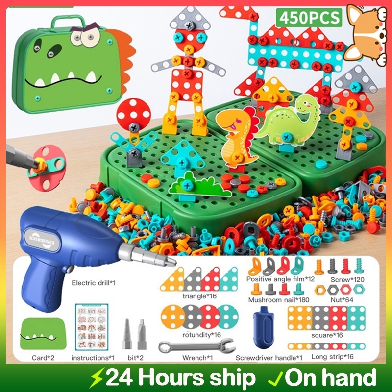 DIY Toy with Electric Drill Tool Screwdriver for Kids Educational Toy ...