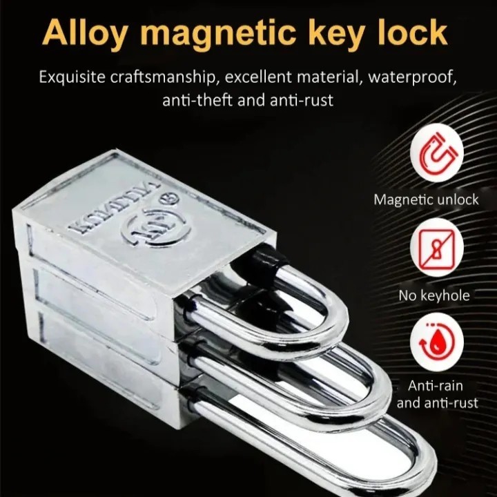 Magnetic Padlock Anti-theft Technology Anti-rust Lock Without Keyhole ...