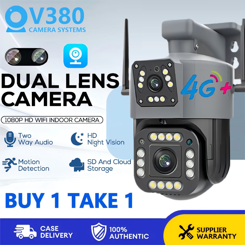 V380 Pro CCTV Camera Dual Lens No Wifi Needed BUY 1 TAKE 1 50MP Outdoor ...