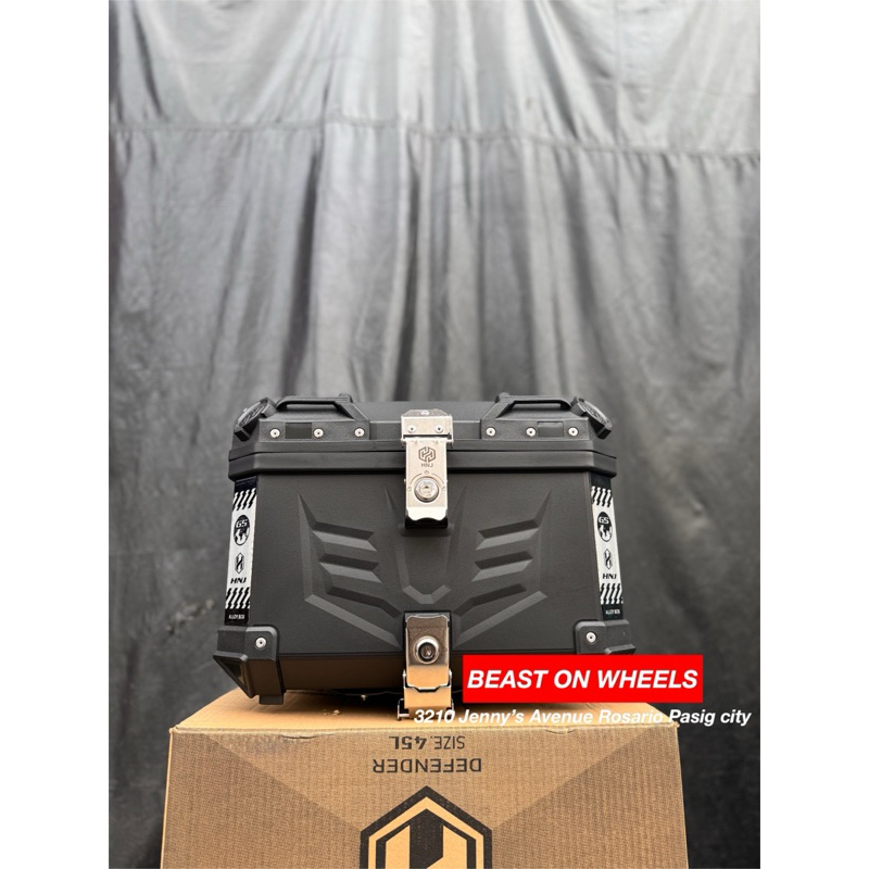 HNJ DEFENDER PLASTIC TOP BOX 45L HARD PLASTIC TOPBOX | Shopee Philippines
