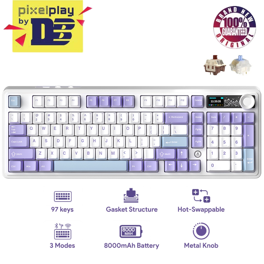 Ajazz AK980 RGB Tri-Mode 98% 97-Keys Gasket-Mounted Hot-Swappable ...