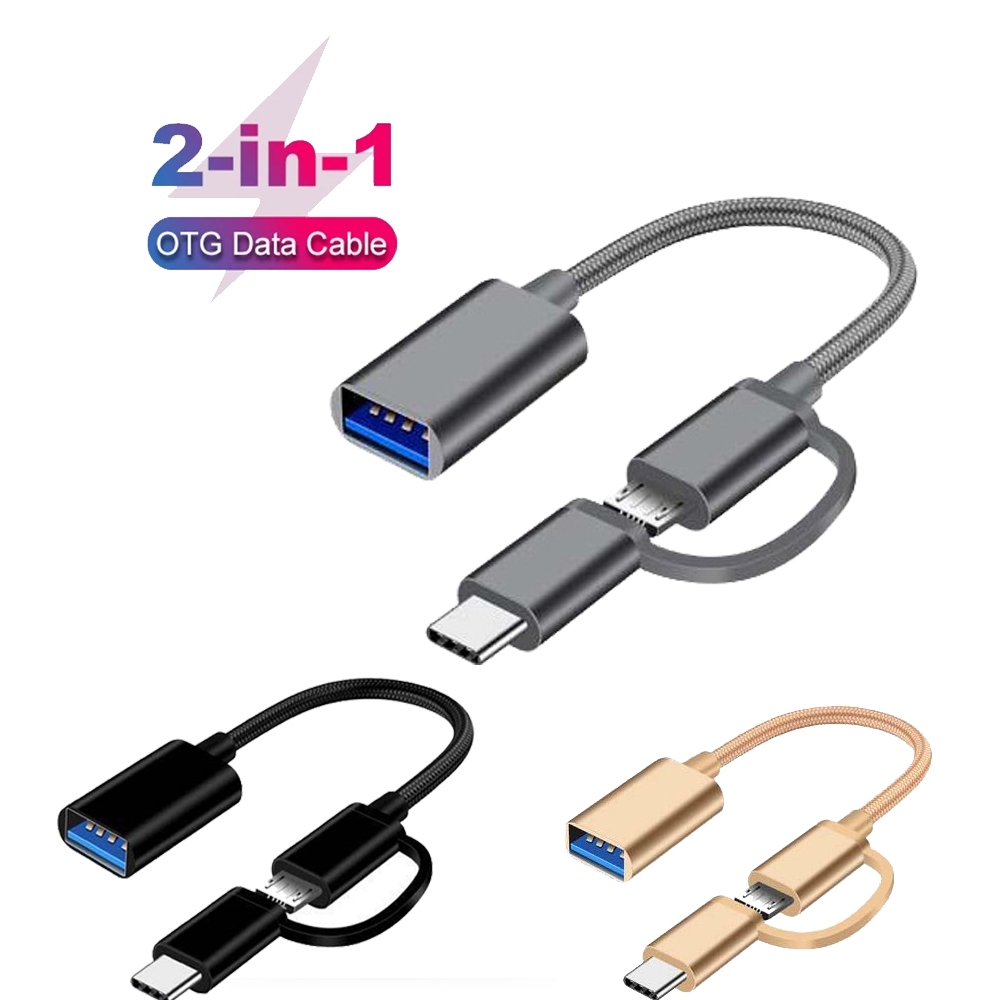 Adapter Type-C Micro Usb+ 2 In 1 Interface Converter Cable Otg To Usb ...