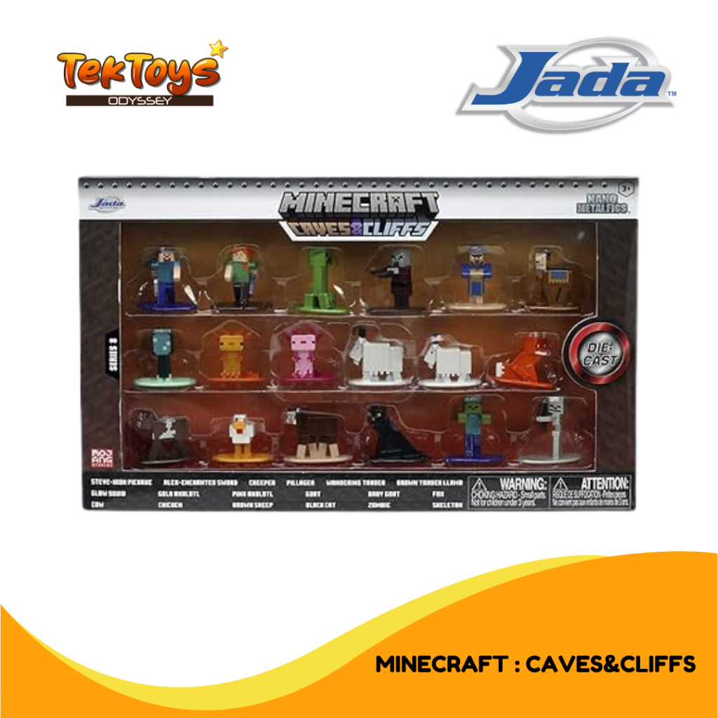 Pack De 18 Figurines Nano Metalfigs Minecraft Jada Toys - Vague 13, échelle 1,65", En Métal Die-cast, Multicolores