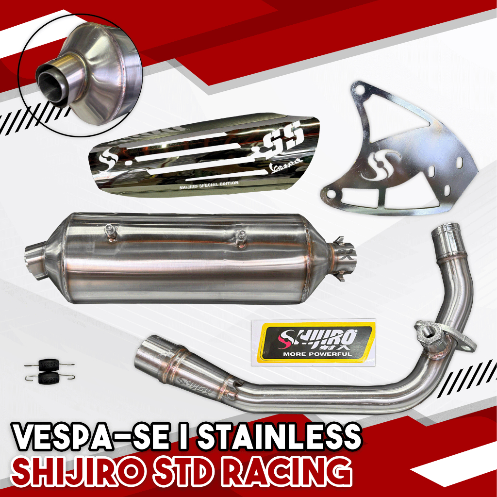 SHIJIRO (INLET 38) STD RACING STAINLESS VESPA-SE SILVER/ STAINLESS ...