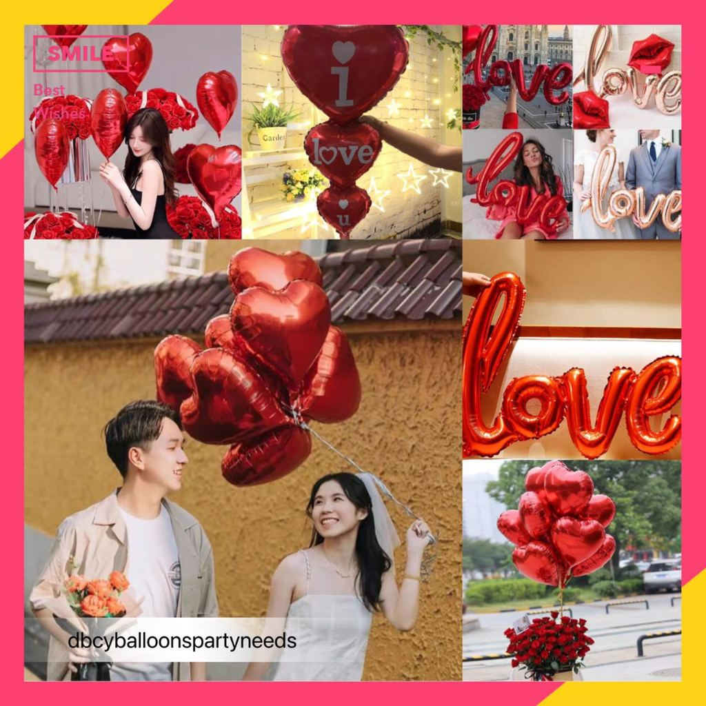 18 inch red heart Happy Valentine's day and Wedding love party ...