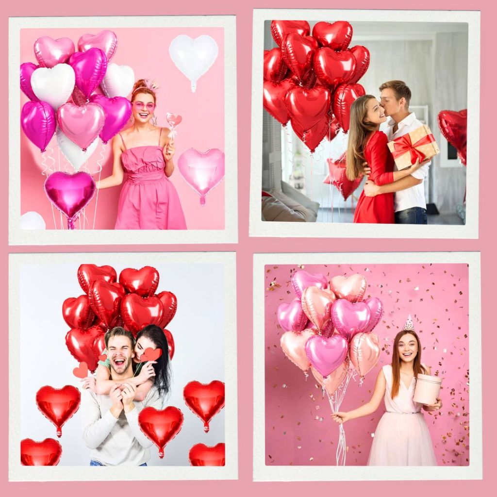 D43 Mothers Day | 18 inch 6PCS Heart Foil Balloons Wedding Proposal ...