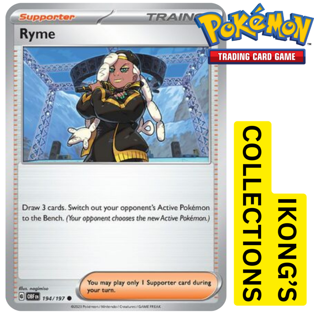 Ryme 194/197 - Juego De Cartas De Entrenador Pokemon X4