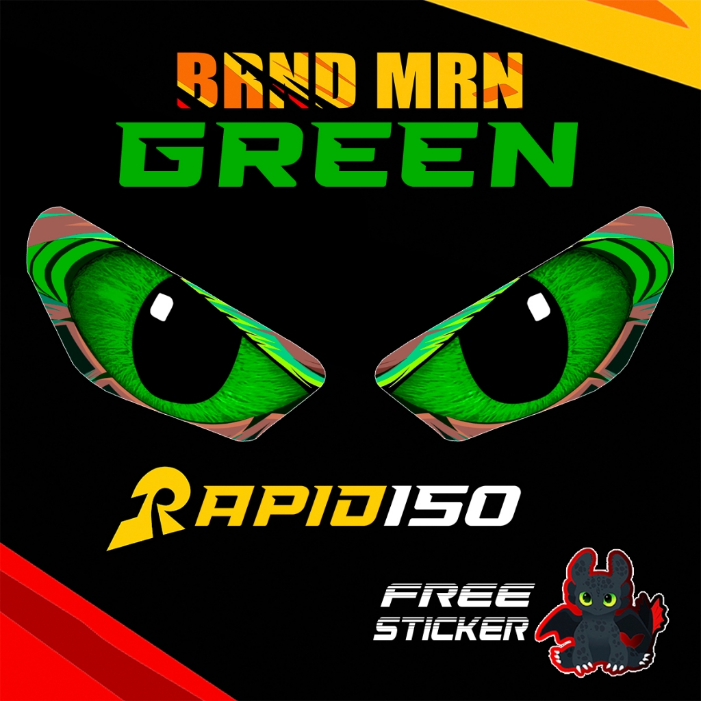 RUSI RAPID 150 HEADLIGHT TOOTHLESS EYE DECAL CLEAR STICKER TINT ...