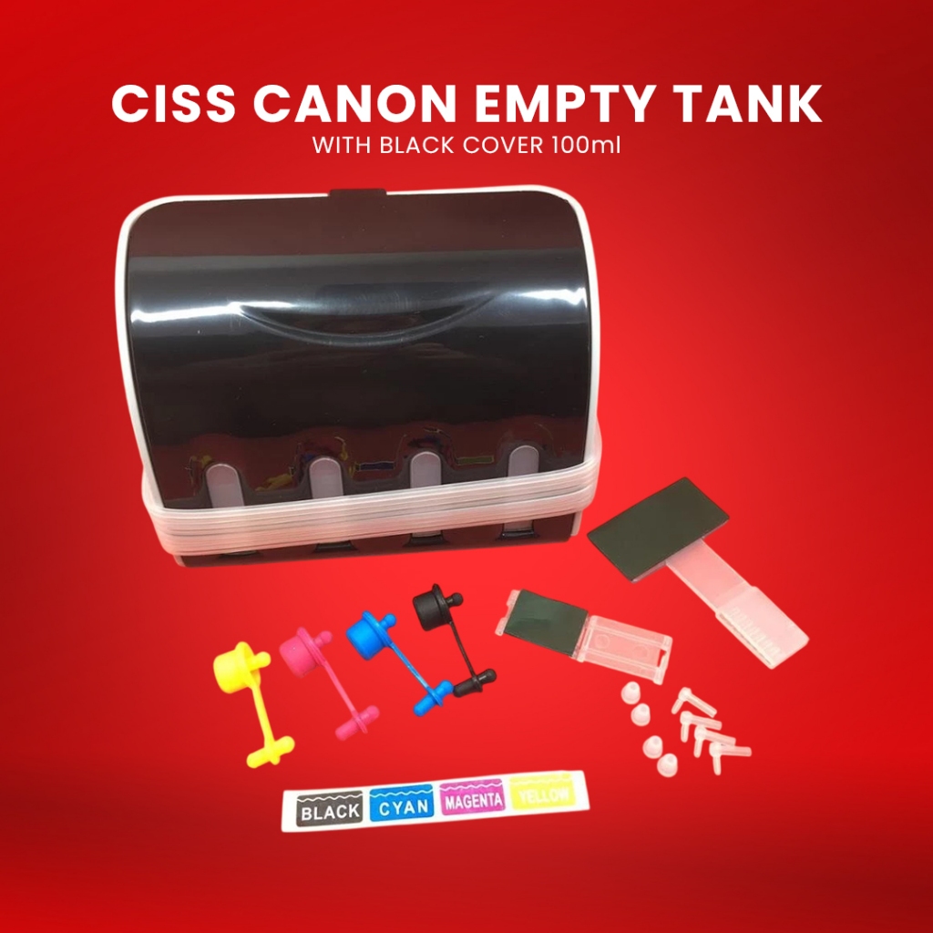 Canon CISS 100ml Empty Ink Tank with Black Cover for Liquid Base Inks ...