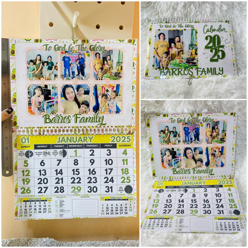 Personalized Wall Calendar 2025 Laminated Front and Back Cover High