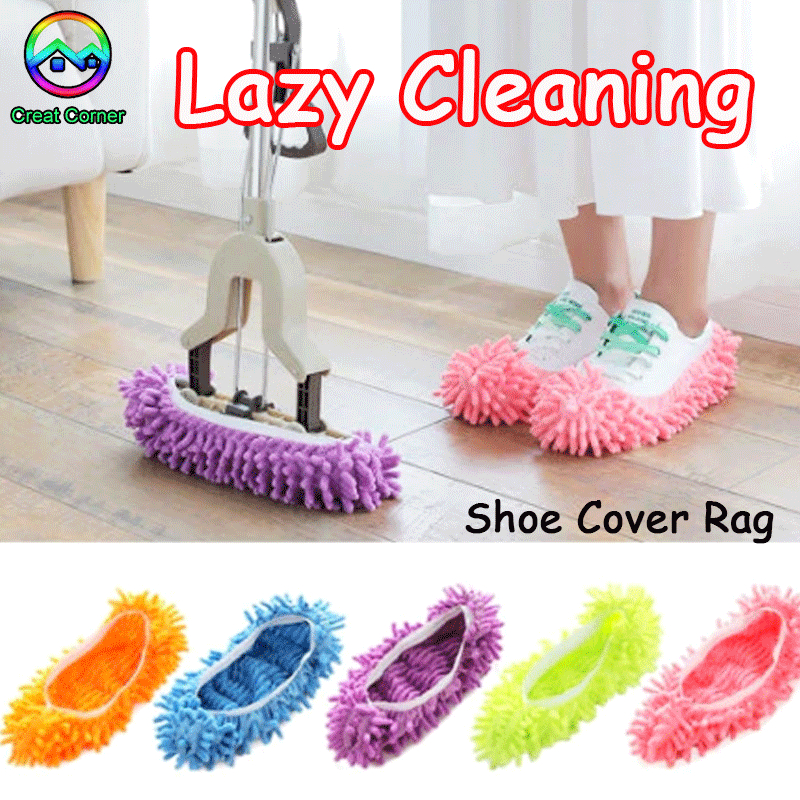 2in1 Dust Mop Slipper Rag Mop Microfiber Floor Dust Cleaning Rag Lazy ...