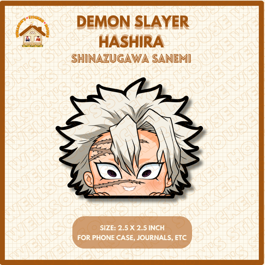Anime Demon Slayer Shinazugawa Sanemi Vinyl Waterproof Matte Peeker ...