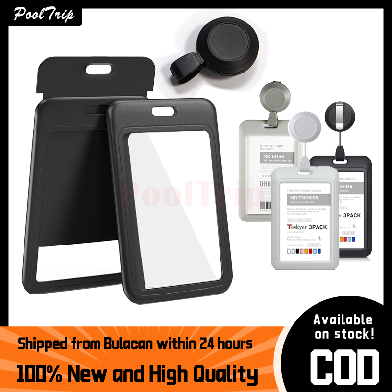 Retractable ID Card Holder Retractable Reel Badge Clips for Work Access ...
