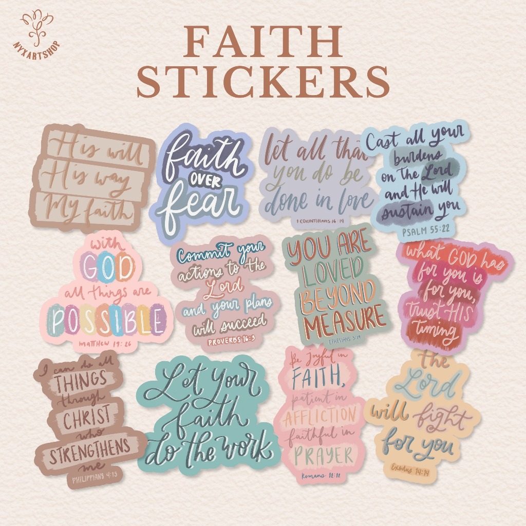 Faith Bible Verse Sticker Waterproof Christian Stickers Journal ...