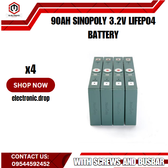 SINOPOLY 90AH 3.2v Lifepo4 Battery (x4 WITH SCREWS & BUSBAR) | Shopee ...