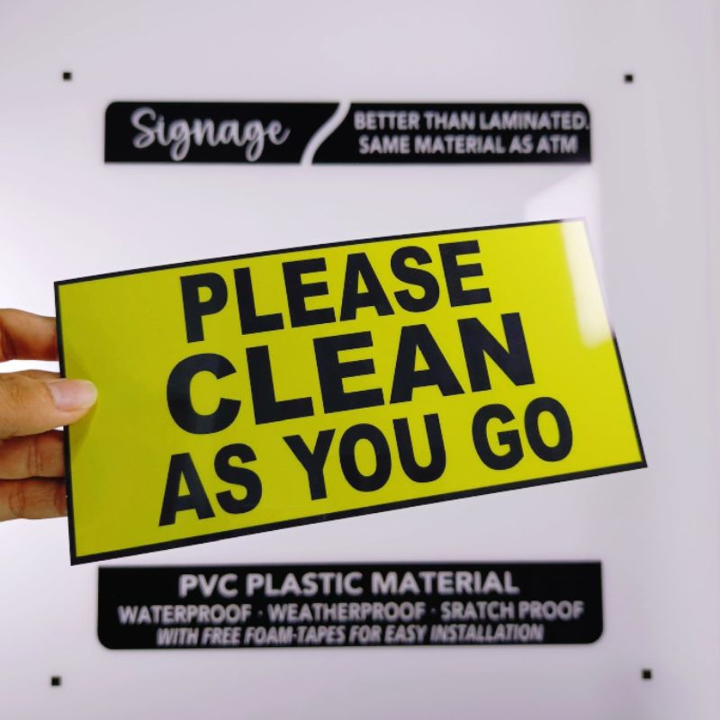 Shop clean as you go signage for Sale on Shopee Philippines